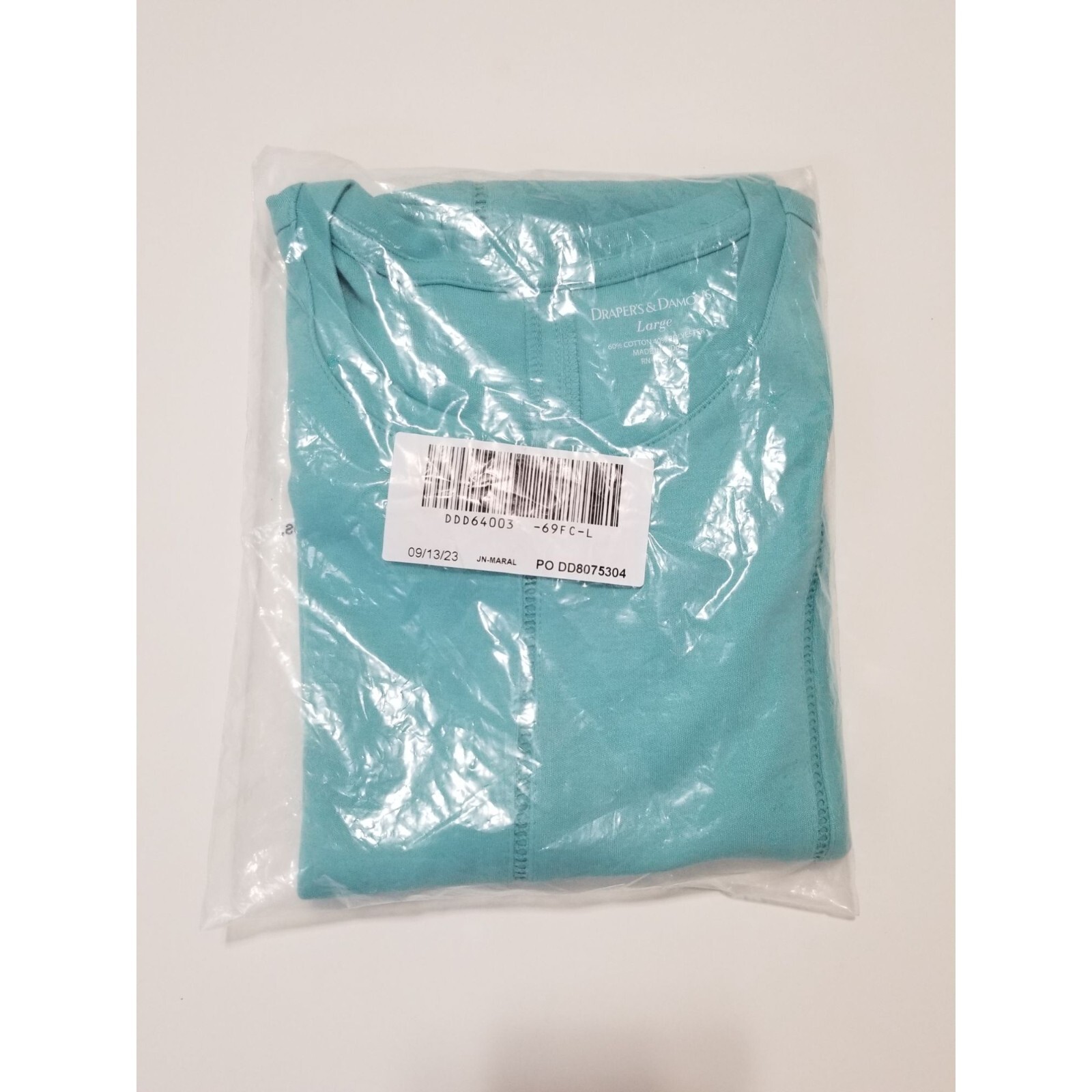 DRAPER’S & DAMON’S Ladder Stitch Tee In Maral Blue – Size Large