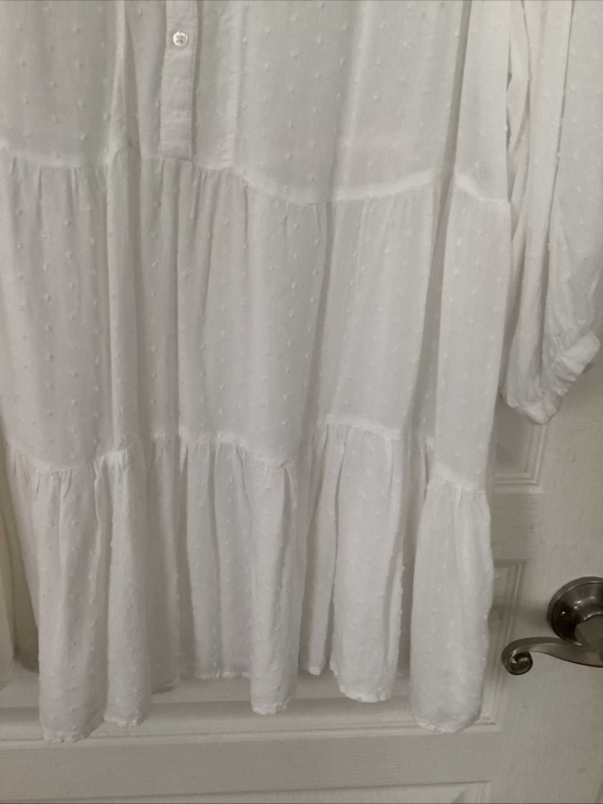 Est. 1946 Women’s White Tunic Needs Slip/ Lace And Pin tuck Detail 18/20 Larg