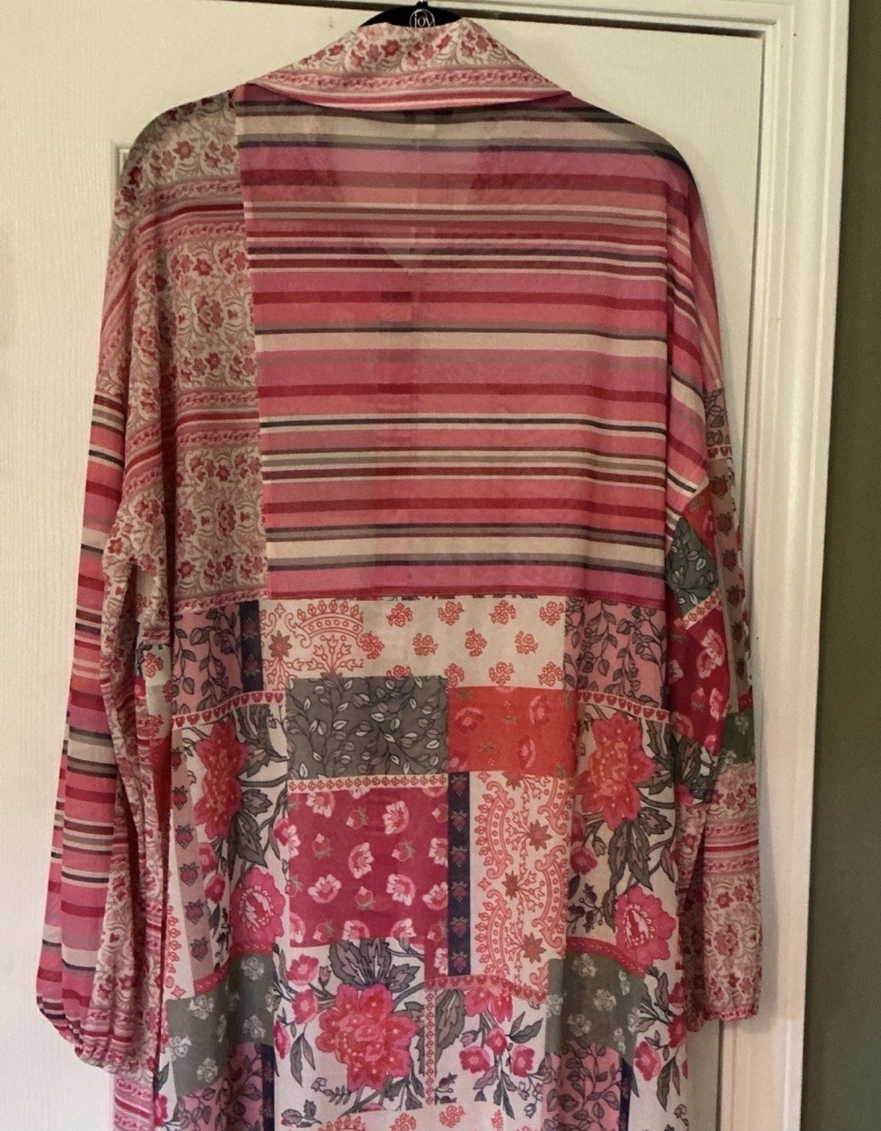Davi & Dani NWT Sz M Santorini Maxi Top Dress Coverup Sheer Long Sleeve