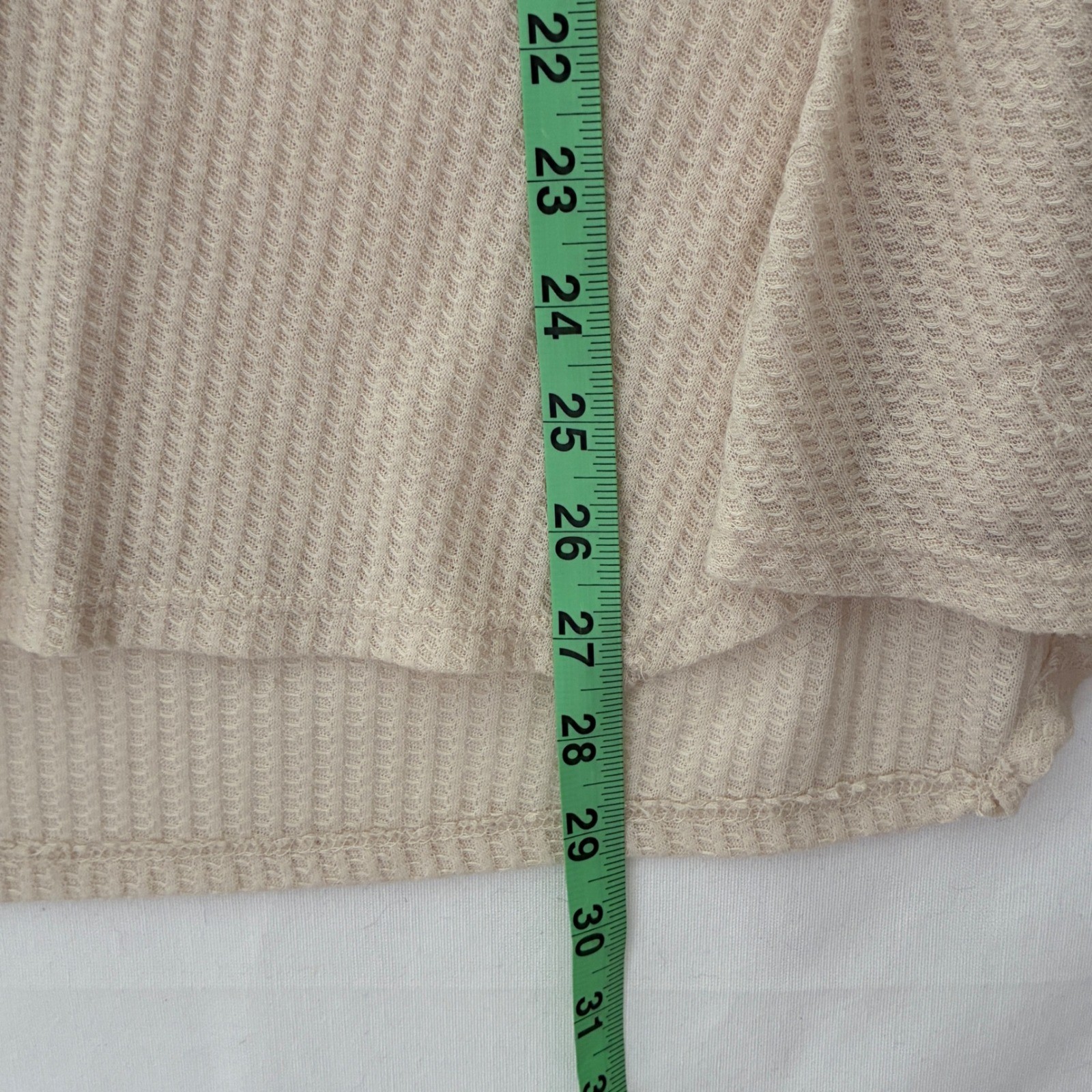 Earthbound Trading Co Waffle Knit Crochet Tunic Womens XL Cream Boho
