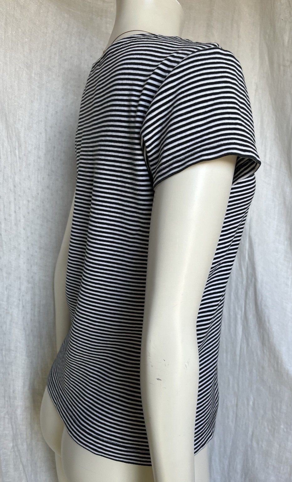 Vintage 90s Y2K Polo Jeans Classic Striped Tee Basic Cotton Top Womens M USA
