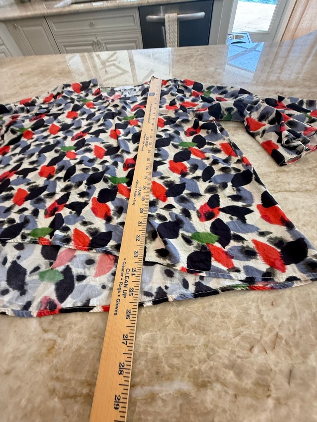 La Roque silk OS Multi-color Abstract silk Blouse