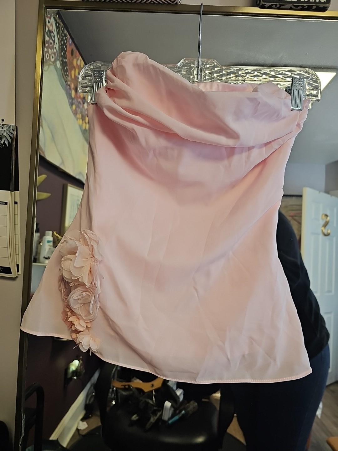 Finesse XS Pink Shear Flower Top – Strapless Y2K Party-NWOT
