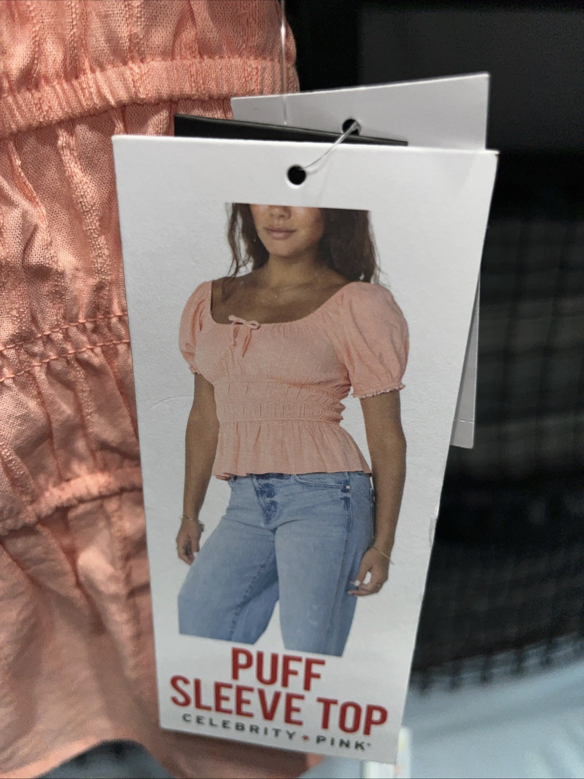 Celebrity Pink Women’s Peach Blouse Size L Short Sleeve