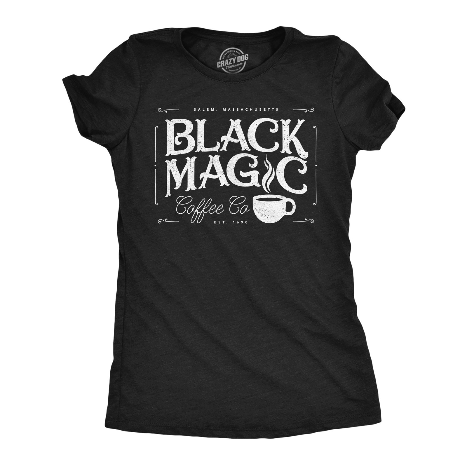 Womens Funny T Shirts Black Magic Coffee Co Sarcastic Halloween Graphic Novelty