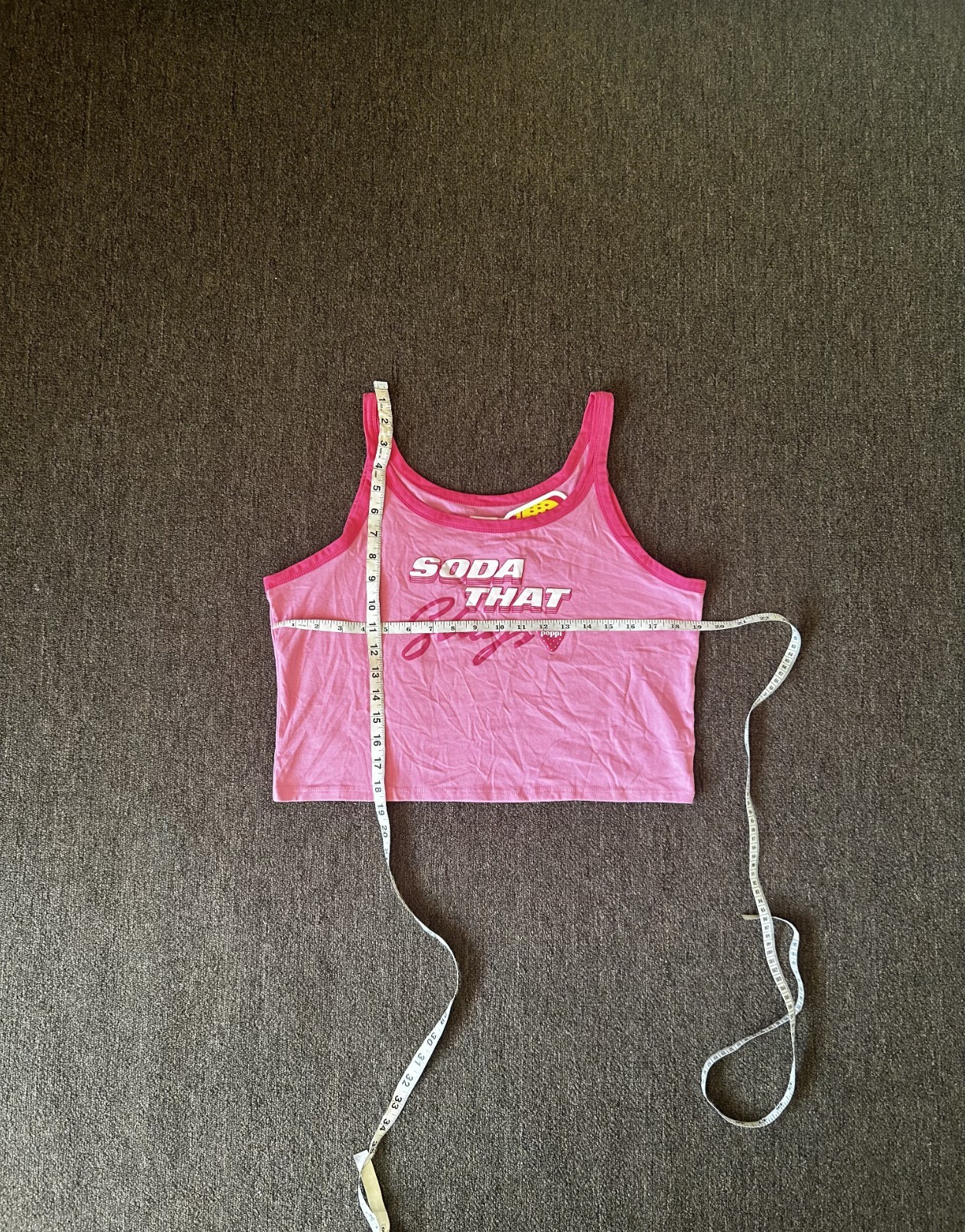 NWT Poppi Soda Drink Tank Top Printed Pink w/ Stiker Women Size XL