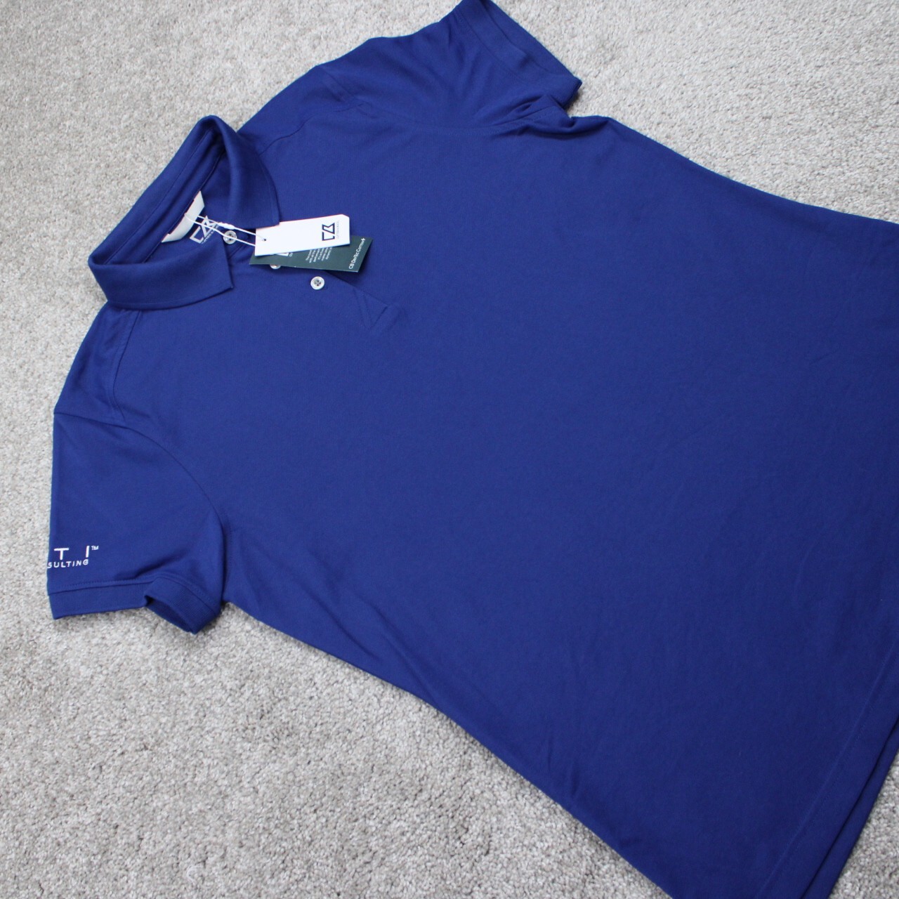Cutter & Buck Polo Shirt NWT Womens XL Blue CB DryTec Cotton+ S/S Pullover