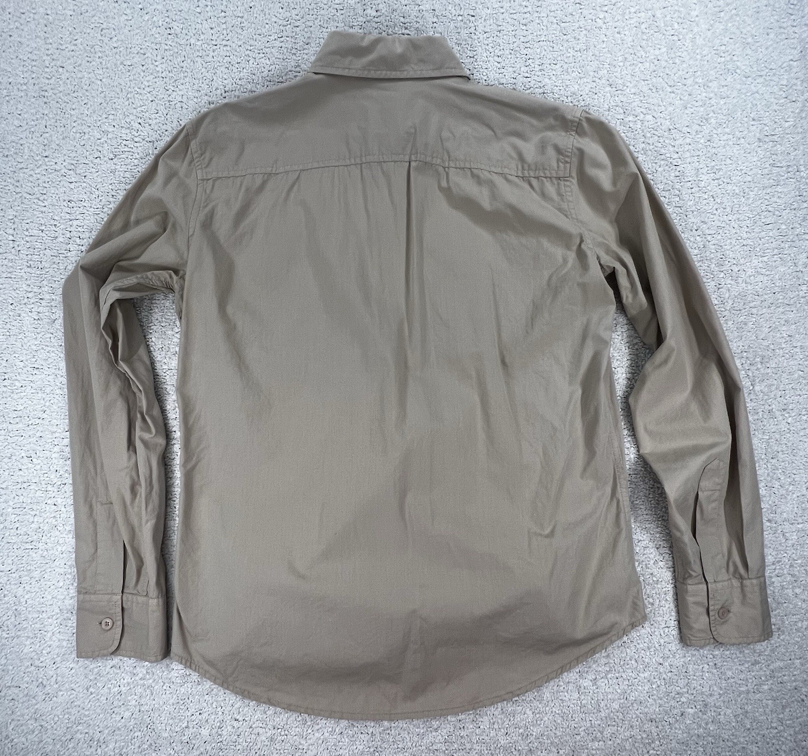 Vintage 90s DKNY Jeans Button Down Shirt Womens 6 Tan Khaki Utility