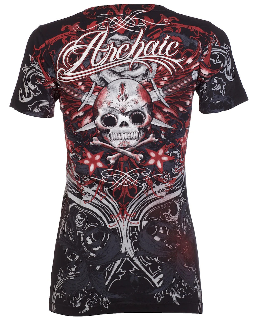 Archaic by Affliction Women’s T-shirt Queen Lady Biker Tattoo