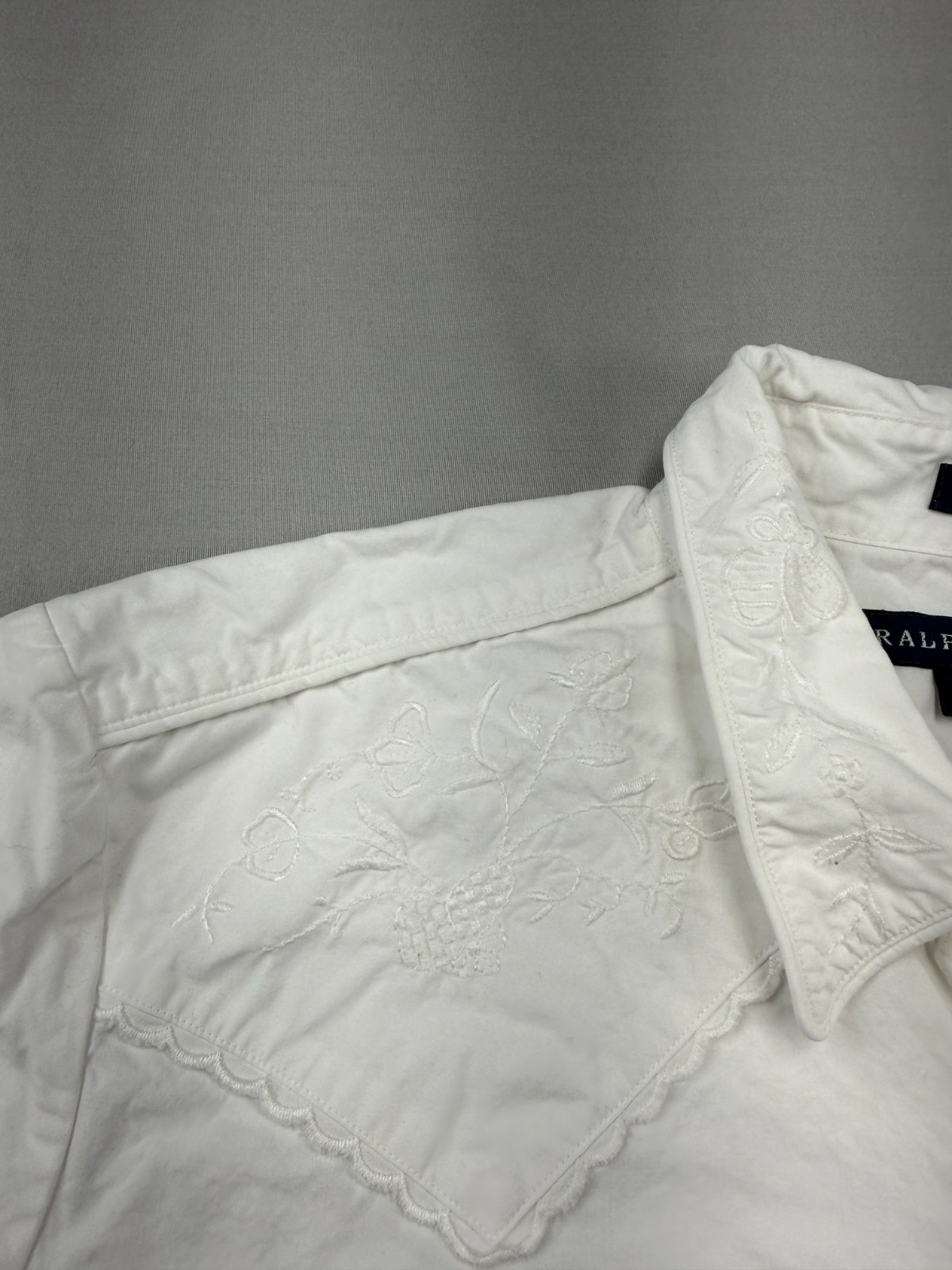 Ralph Lauren Western Shirt 12 Women’s Pearl Snap Cowboy Cowgirl Floral Skinny