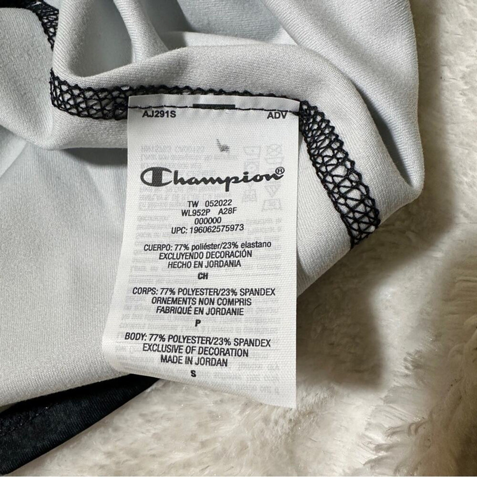 Champion Size S jewel bling NWT Gray Black Tank Top Athletic Sports Bra yoga