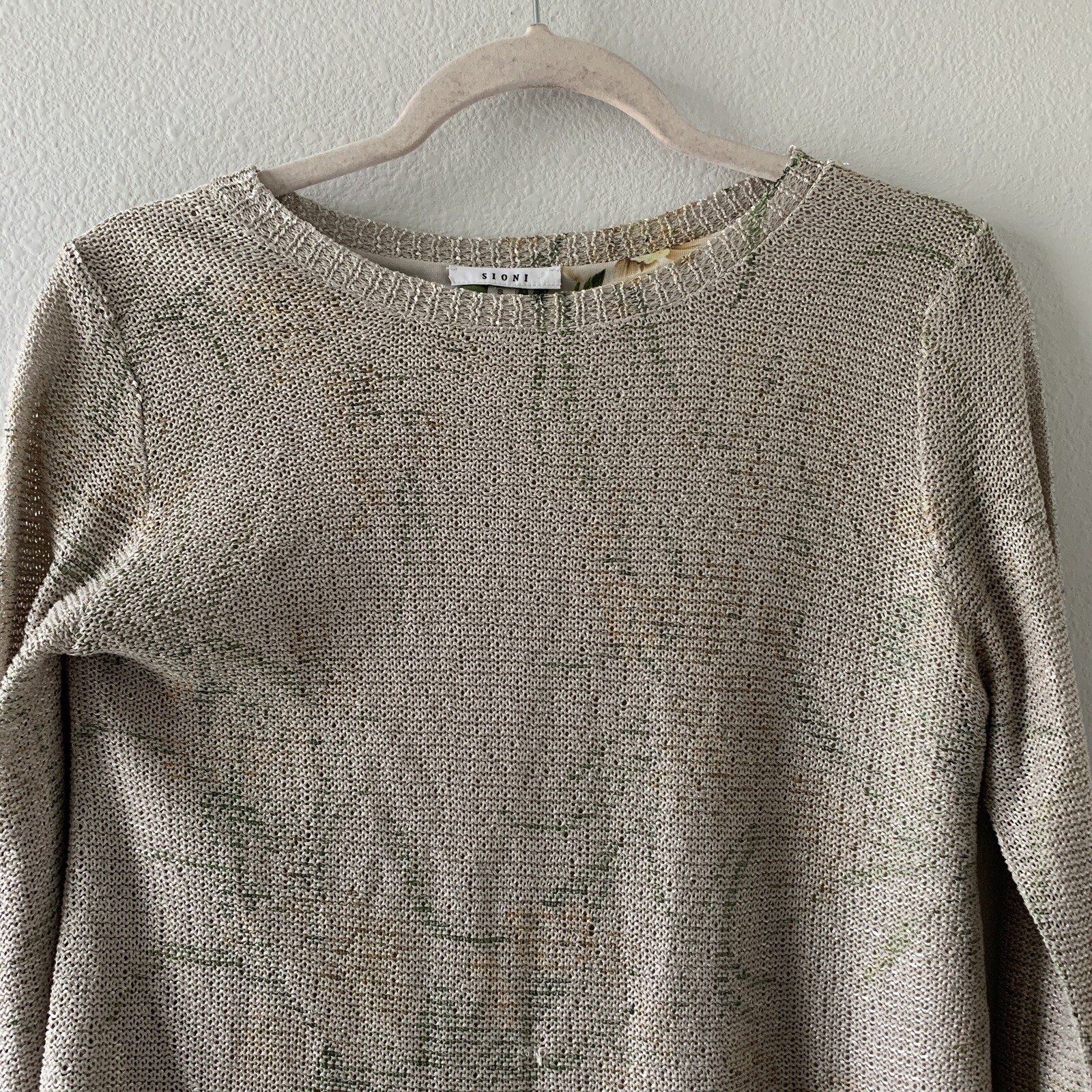 Sioni Sweater Top Womens Small Multicolor Artsy Print Layered Pullover Blouse