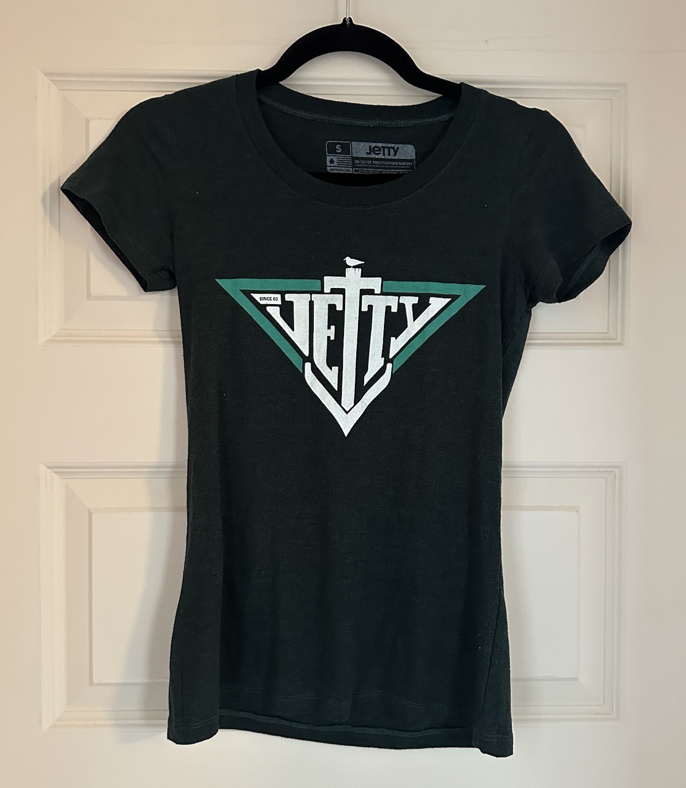Jetty T-Shirt Women’s Size Small Short Sleeve Dark Green Blended Fabric