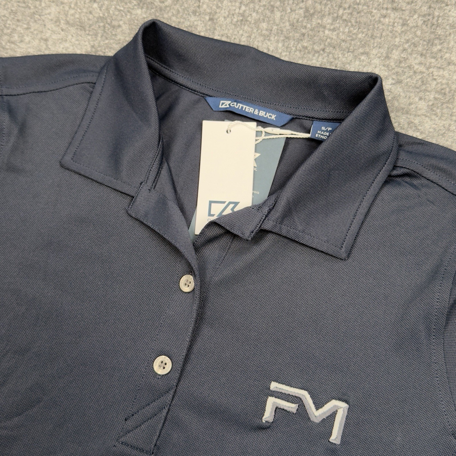 Cutter & Buck Polo Shirt Womens Small Navy Blue Short Sleeve Golf Stretch NEW