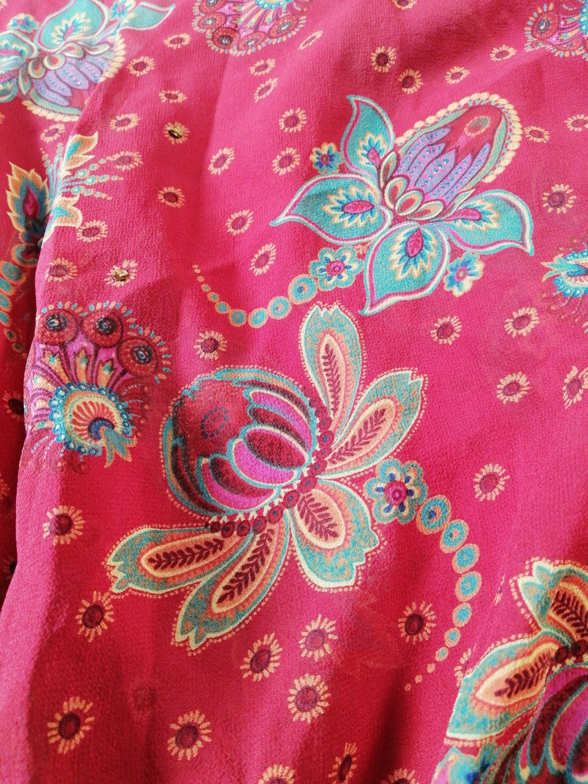 Butterfly by Matthew Williamson Kaftan Tunic 100% Silk Paisley Floral Boho M