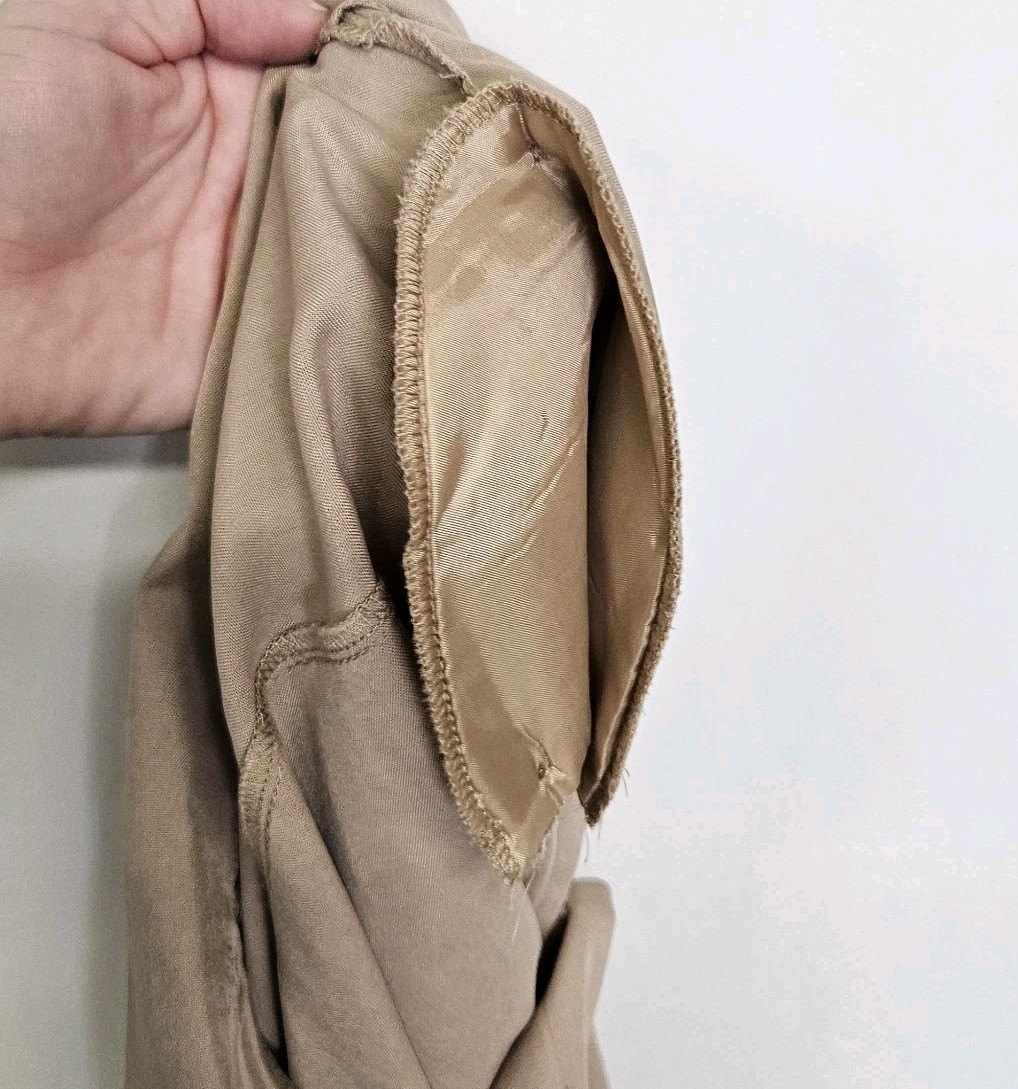 Notations Light Brown Tan Silk 3/4 Sleeve Button Up Blouse Women’s Size XL