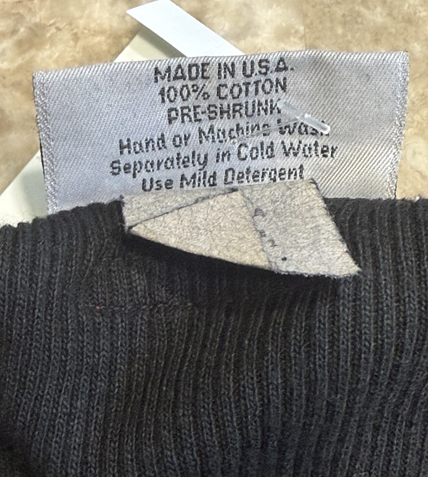 Hard Tail Forever Black Ribbed V-Neck Tee Shirt Style 101 One Size Made in USA