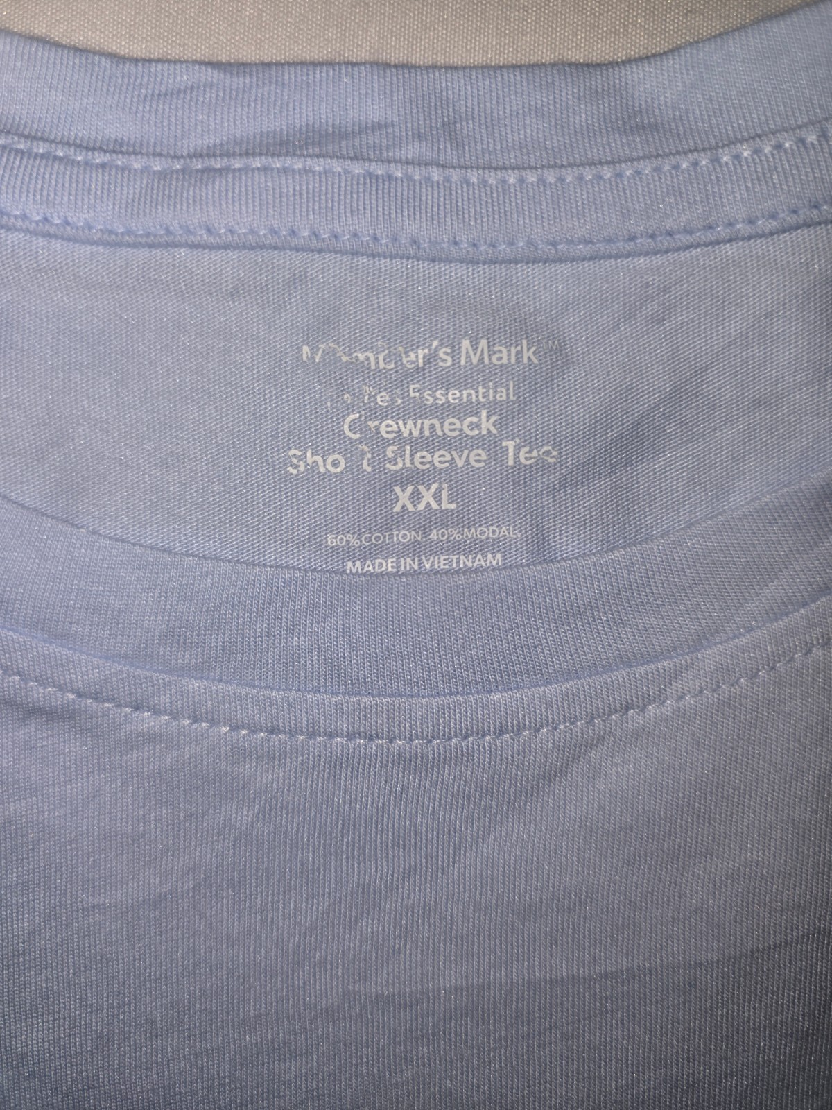 Member’s Mark Essential Women’s T-Shirt 2XL Light Blue Crew Neck Short Sleeve