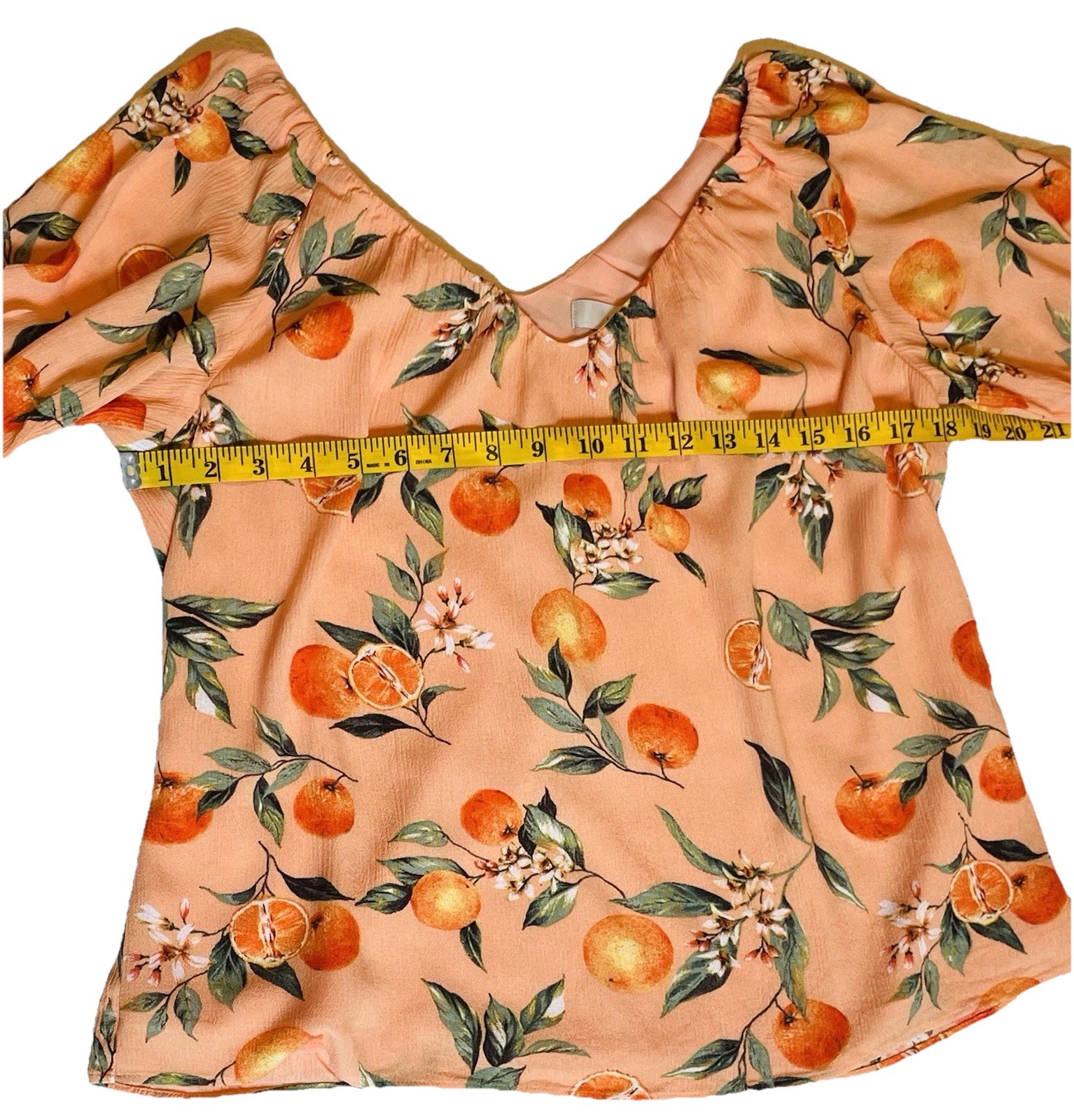 LOFT Top Orange Tropical Beach Resortwear Women’s Sz M Relaxed Fit Blouse Summer