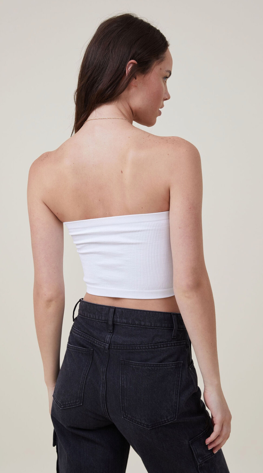 Cotton On Women’s Seamless Ellie Tube Top Bandeau Strapless White M/L NEW