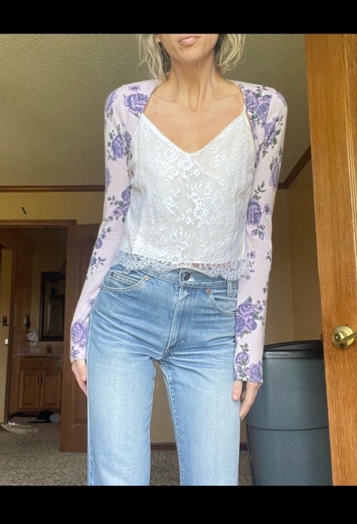 GUIZIO Micro Cardigan & Amiri Lace tank XS bundle