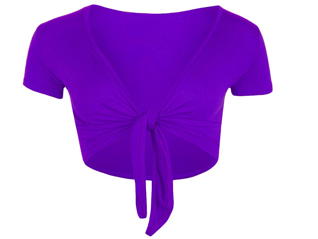 WOMEN TIE KNOT SHRUG TIE FRONT CROPPED BOLERO SHORT SLEEVE CARDIGAN PLUS SIZE