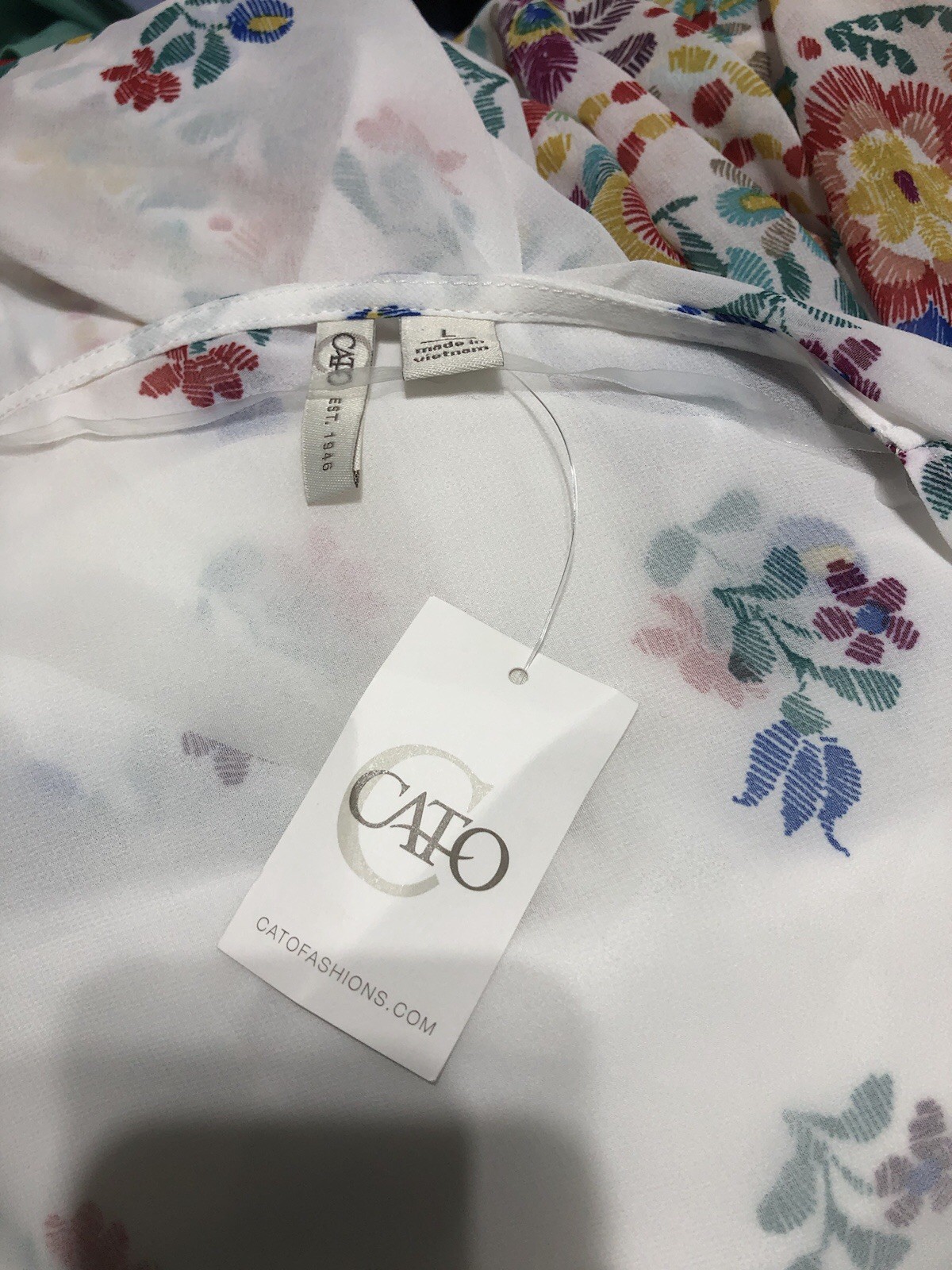 NWT! Cato Open Front Floral Chiffon Cardigan Size Large G-2