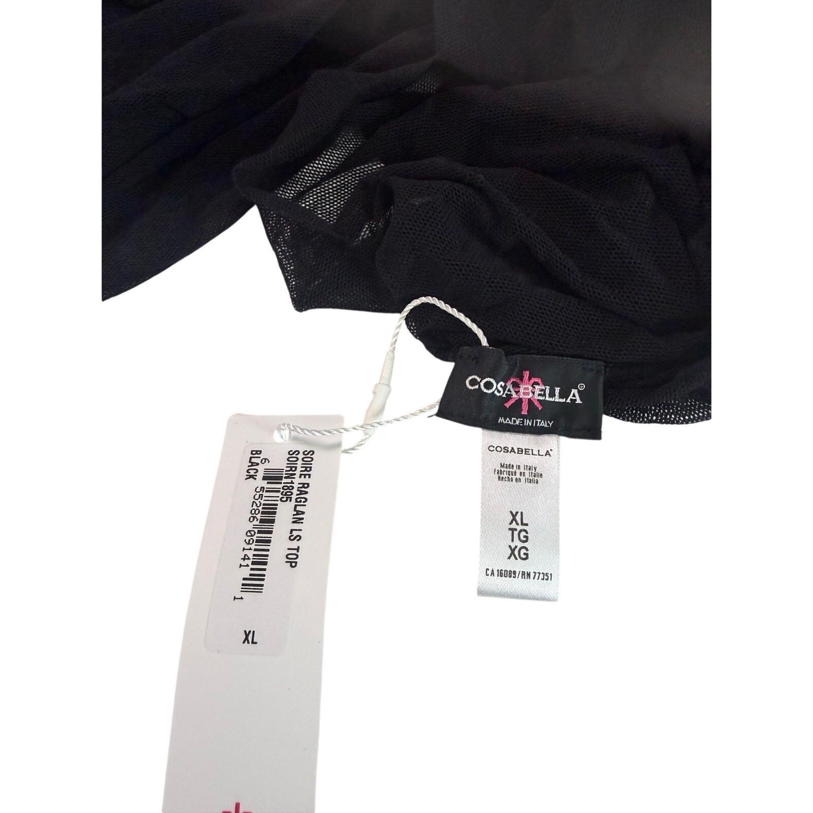 Cosabella Soire Raglan Sheer Long Sleeve Tops In Black and Nude.