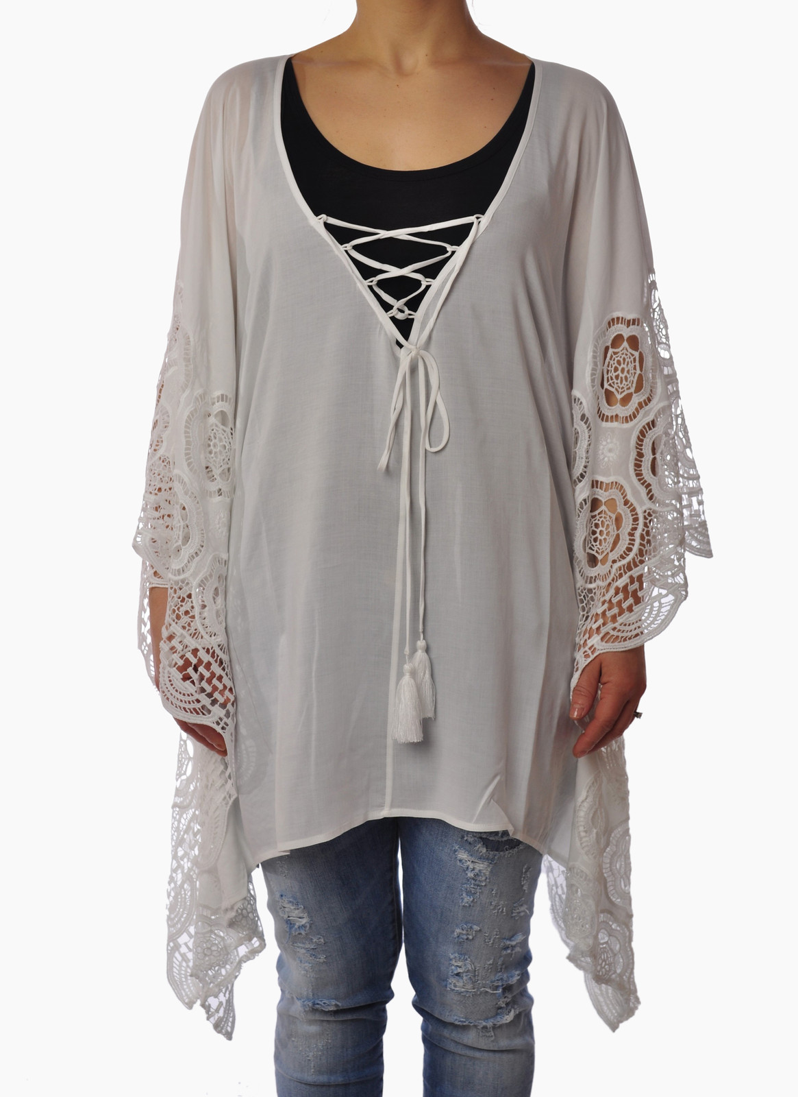 Twin Set – Caftans – Female – White – 3402320A185745