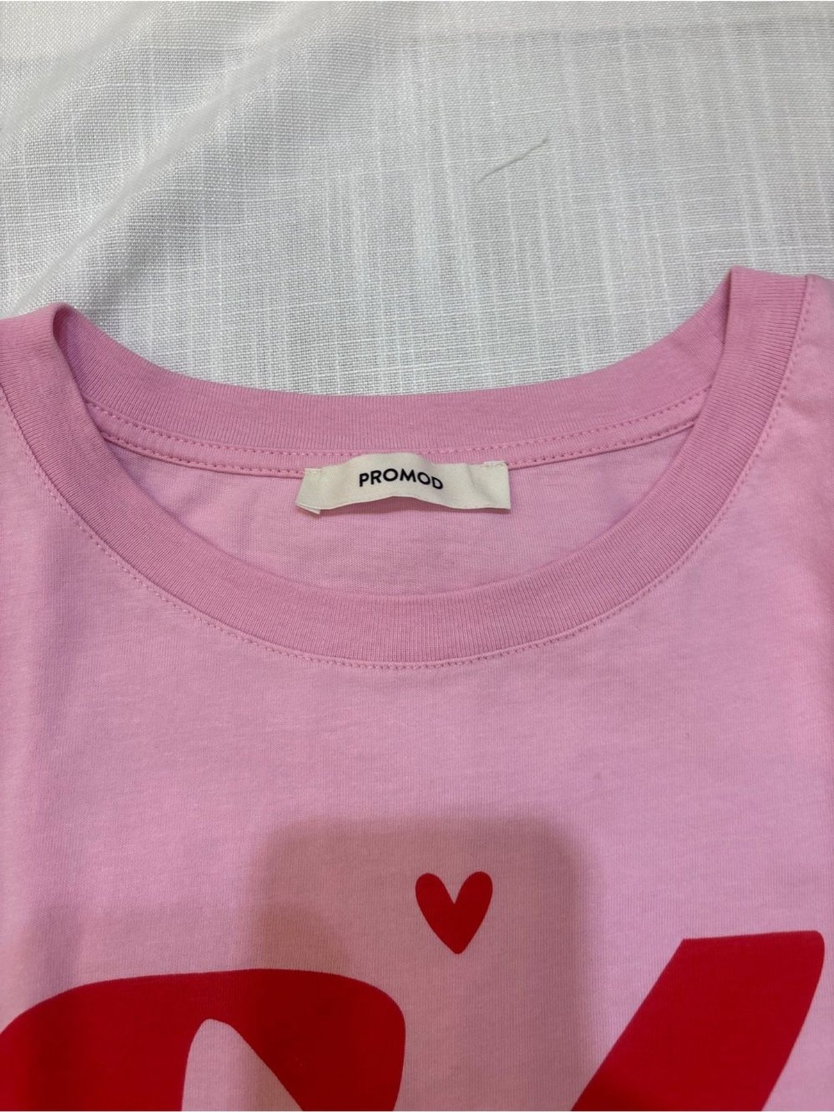 Promod Pink Tee with Red Graphic