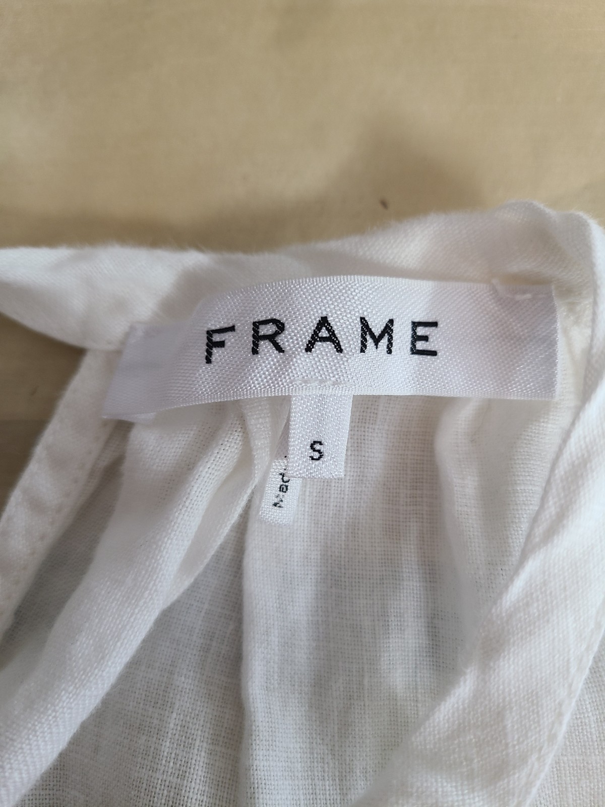 Frame Linen Shell Top S European Summer Minimalist Old Money Tie Neck Capsule