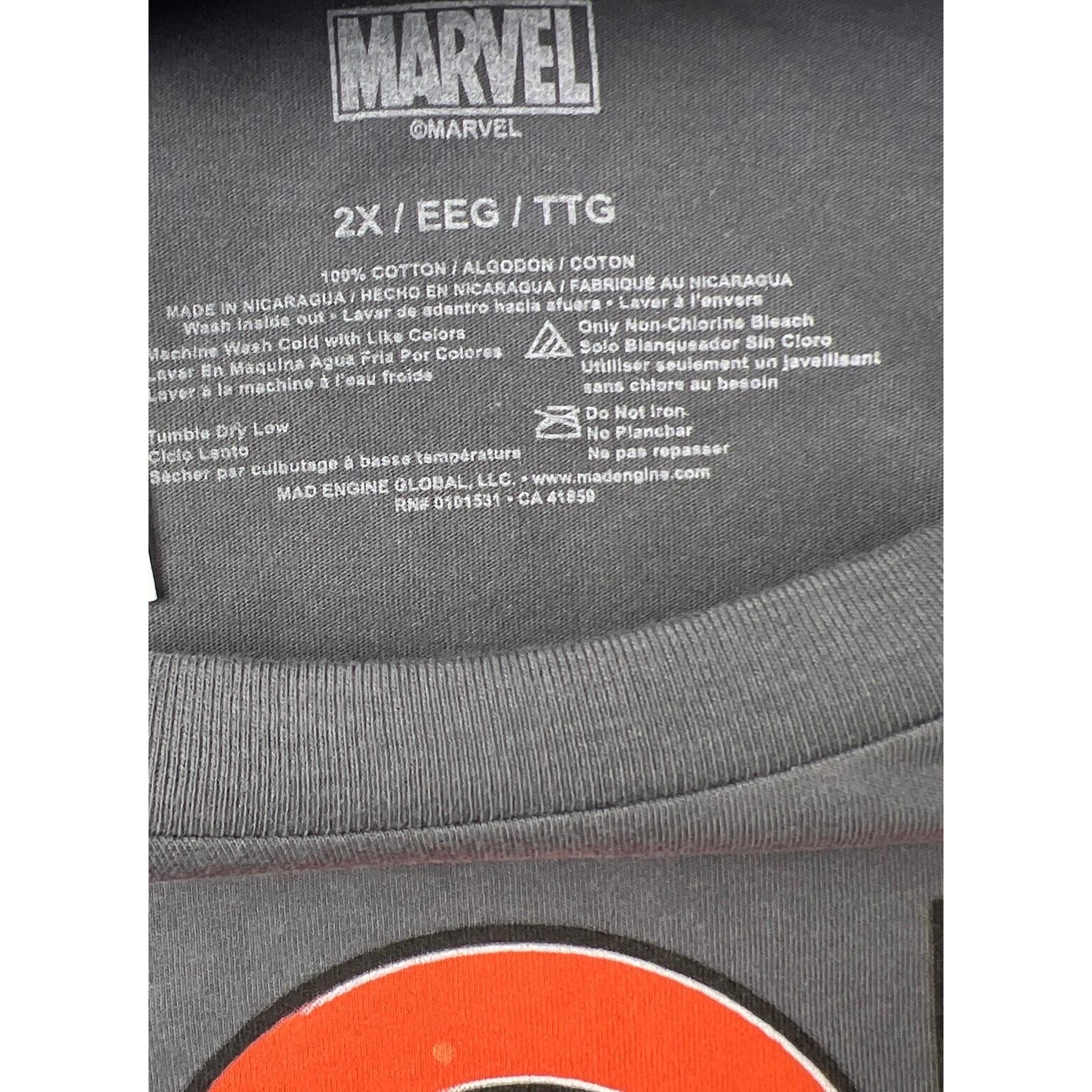 Marvel Nova Comic Book Cover Grey Superhero T-Shirt Size 2X NWT New