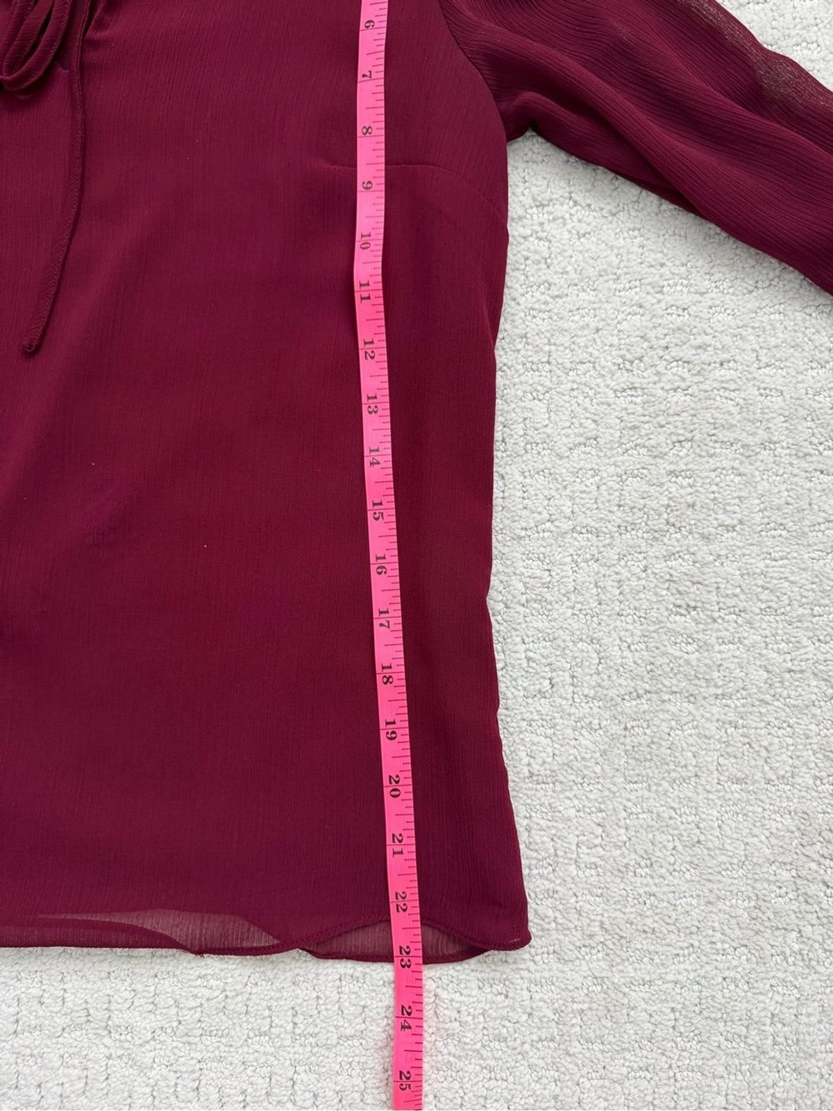 Tahari Women’s Wine Red Long-Sleeve Tie-Neck Blouse
