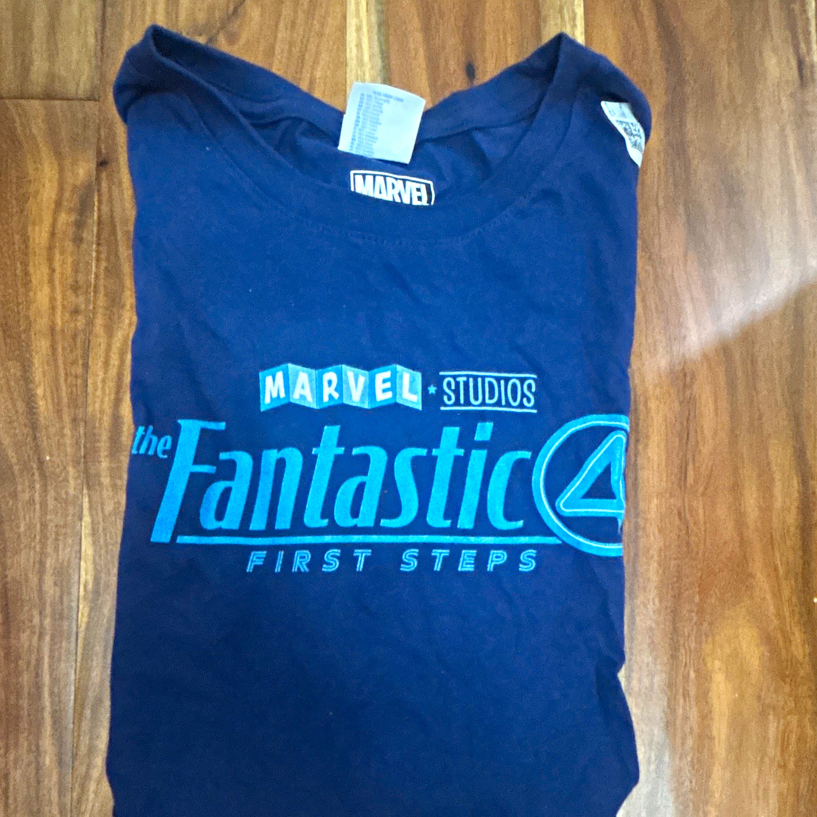 Marvel Studios Fantastic 4 First Steps Blue Graphic Logo T-Shirt Womens M