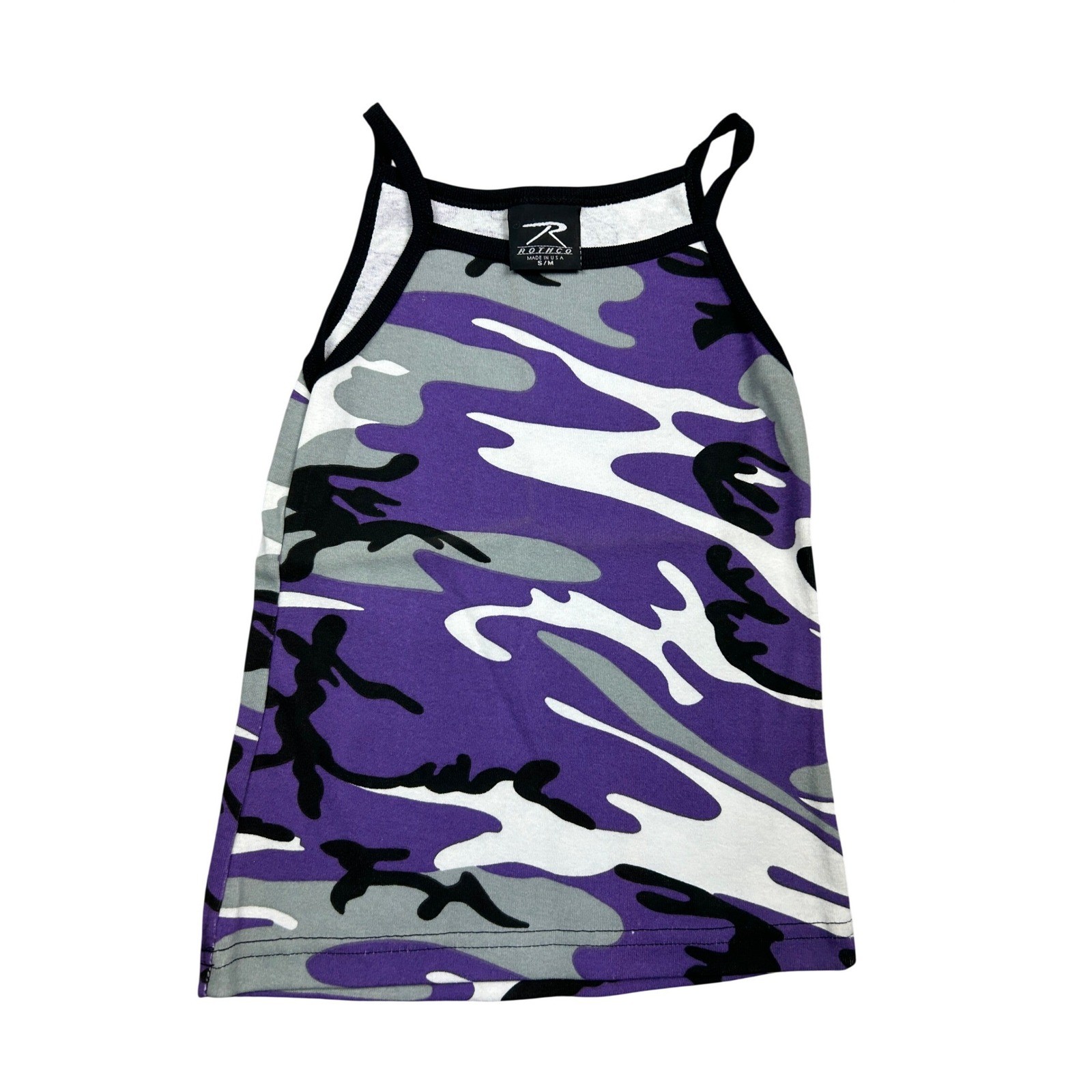 Rothco Purple Camo Tank Top Womens Small Medium S/M Made in USA Cotton Cami