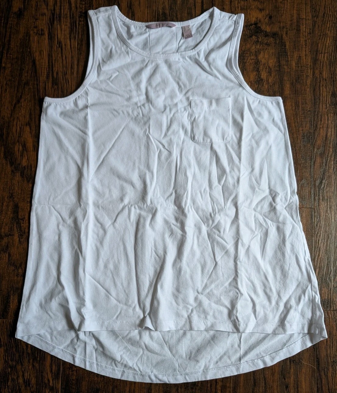 Anybody Essentials Cotton Pocket Tank Top, White, Women’s Size Small, New!!