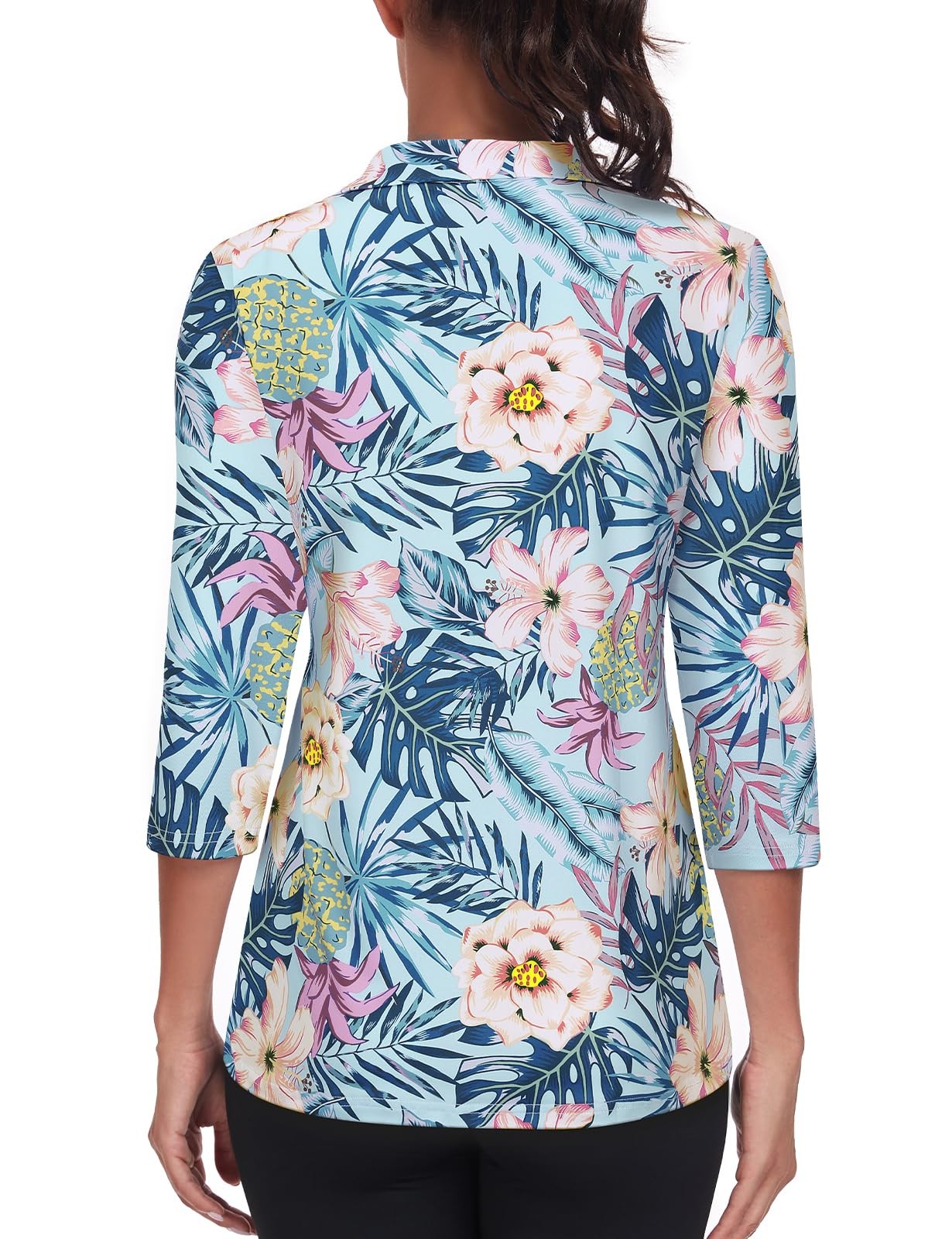 Tanst Sky UPF Clothing Women,Zip Up Tops Sun Protection 3/4 Sleeve Shirts