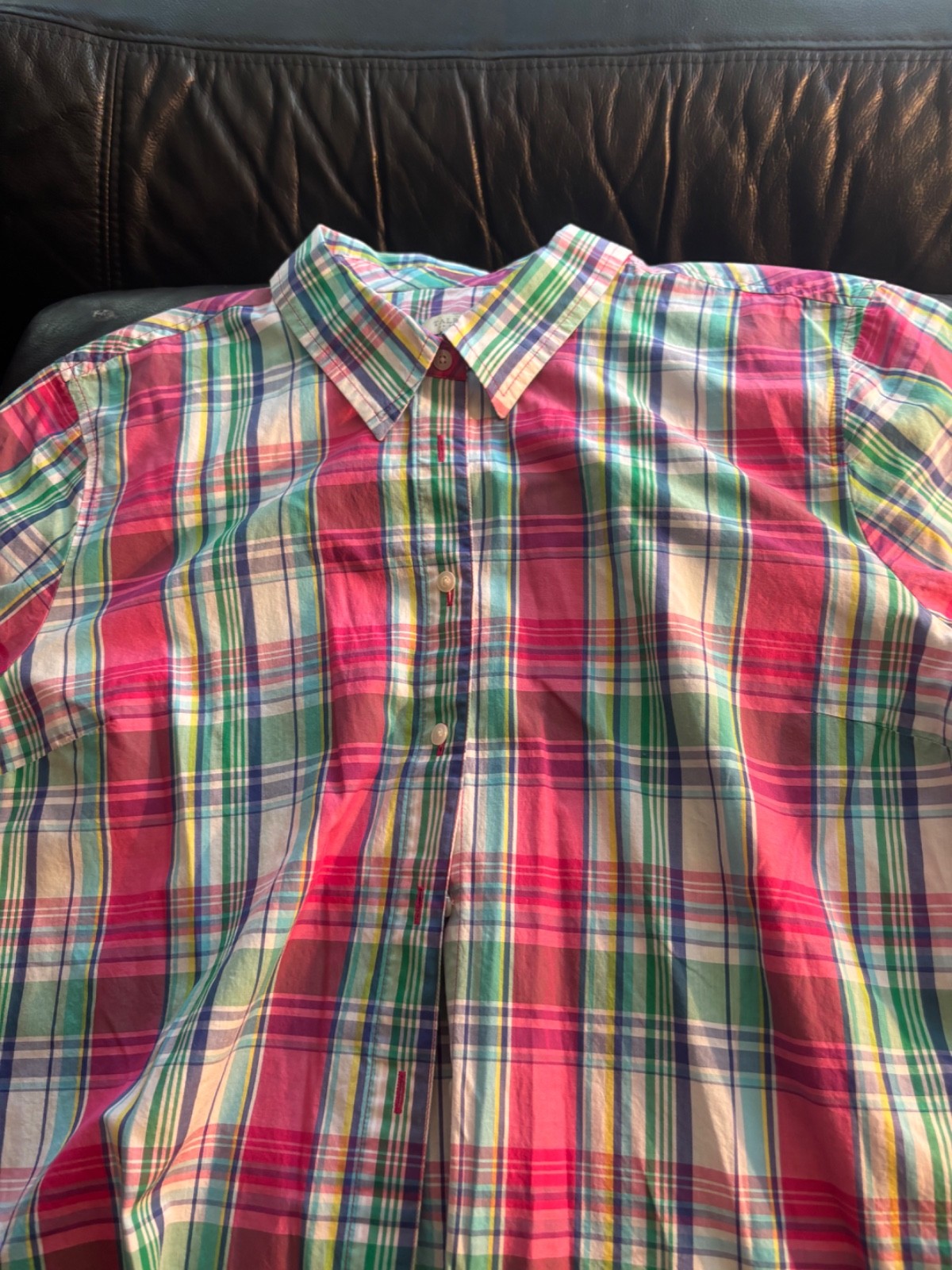 Talbots XL Petite ladies button up plaid shirt no pocket Studio wardrobe sale
