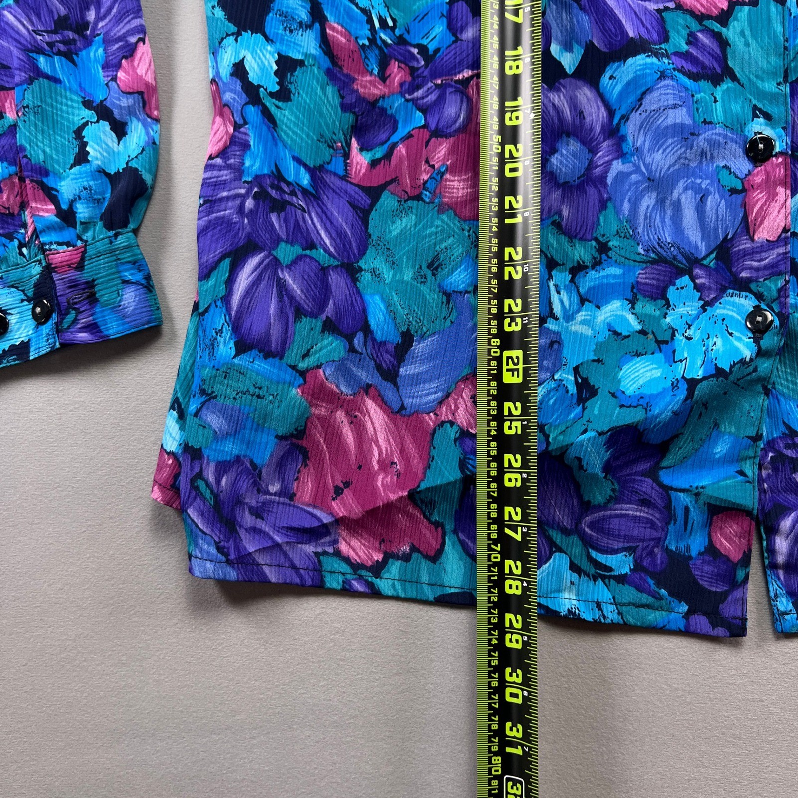 Vintage Allison Daley Blouse Top Womens 18W Multicolor Floral Print Button Front