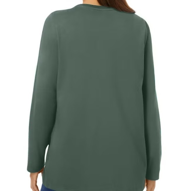 Women’s New Perfect Crewneck Tunic T-Shirt Top Long Sleeves Size M