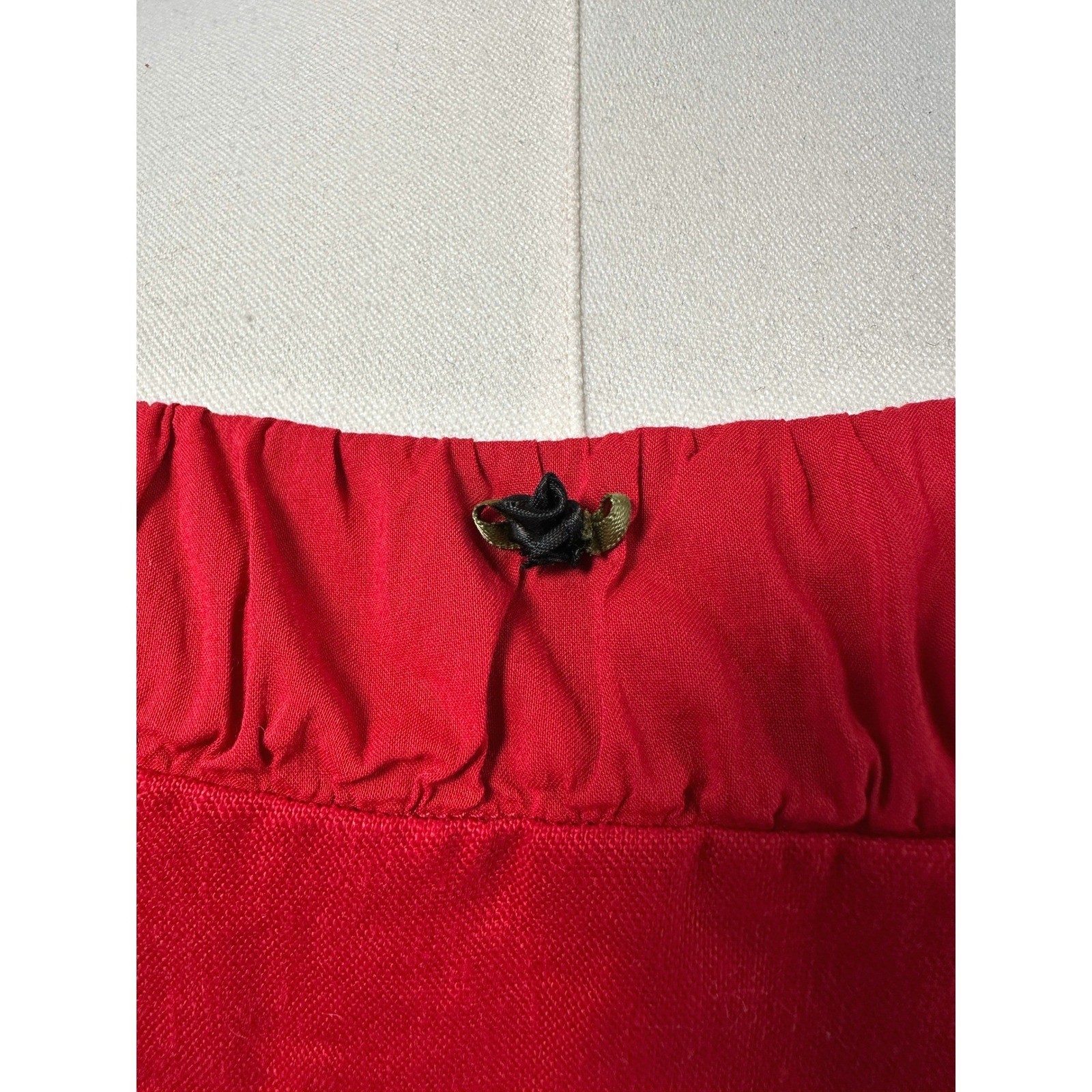 Reformation Emery Linen Top Lipstick Red Rosette Tank 2