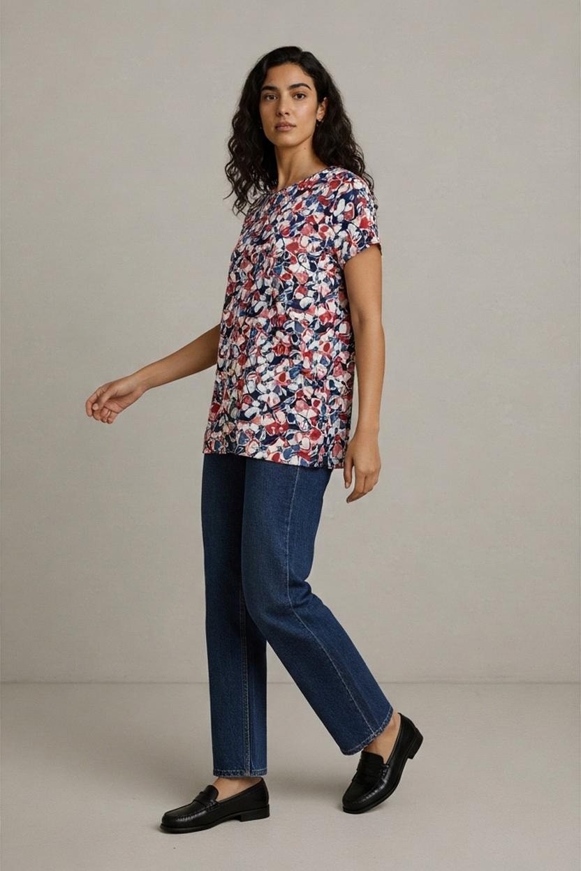 Seasalt Cornwall Organic Cotton Floral Top – Size UK 14