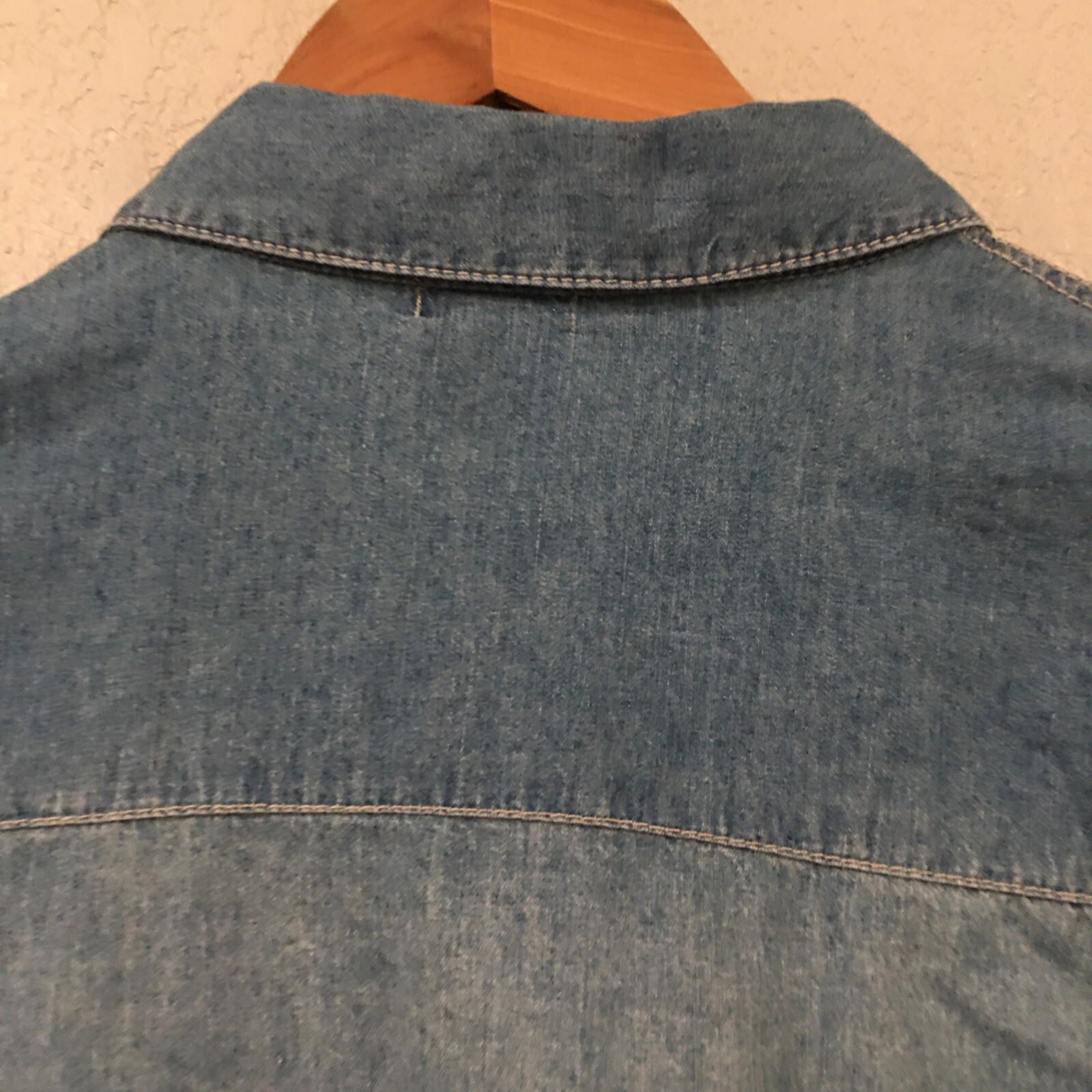 Charlotte Russe Women S Shirt Blue Denim Button Long Sleeve 100% Cotton Western