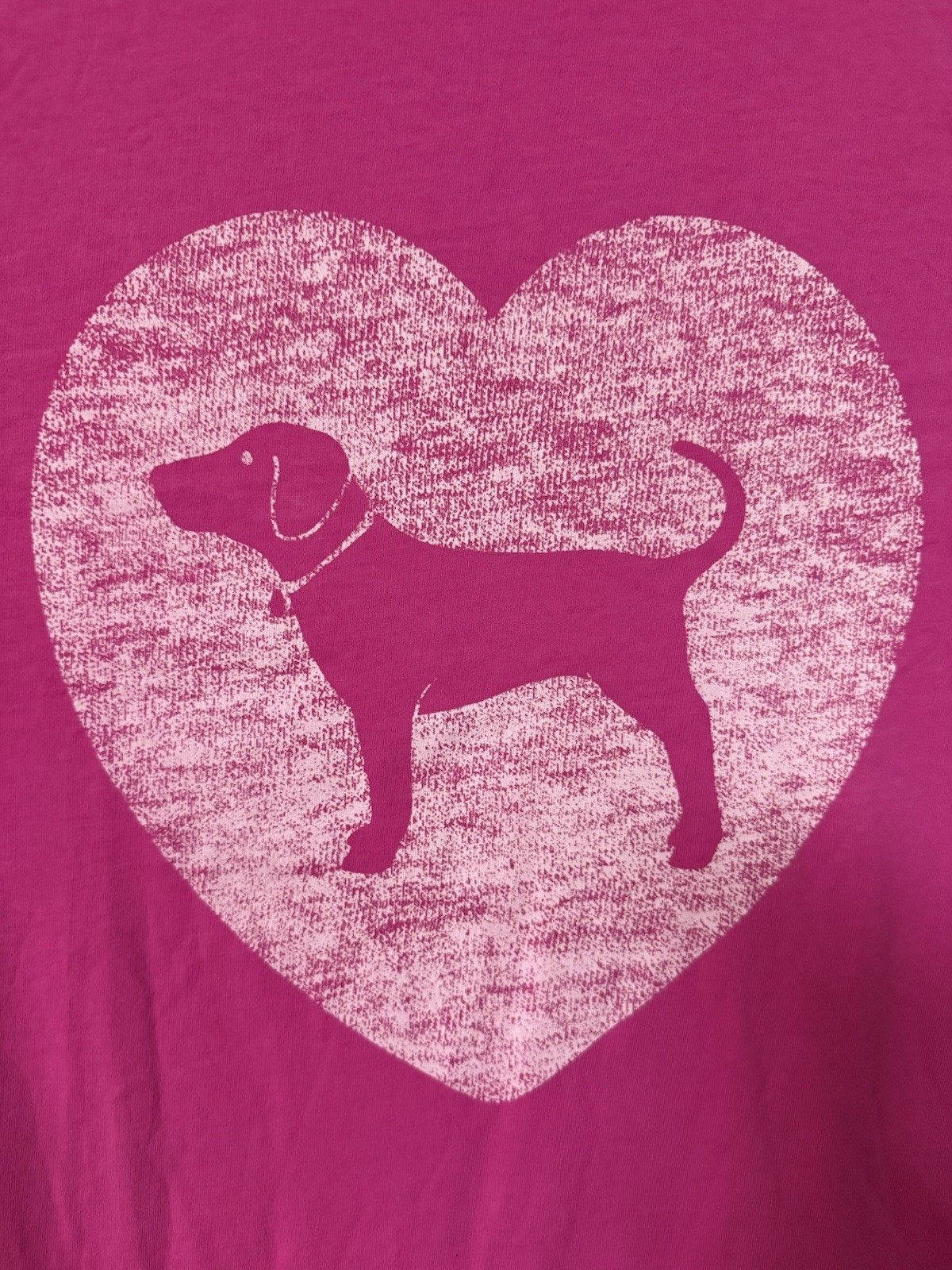 Victoria’s Secret Pink Campus Short Sleeve Tee Heart Dog Logo Pink XS S