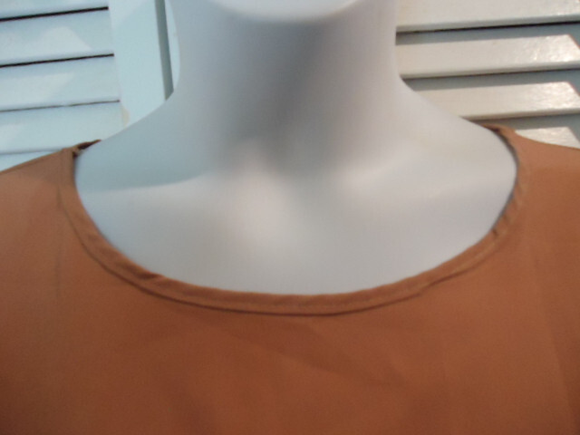 Zanzea Collection Womens Solid Brown Short Cuff Sleeves Crew Neck Top Size XXL