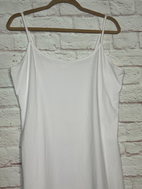 XL/1X/2X/3X New Cotton Fresh White Stretchy Knit Long Tank Top Extender Tee