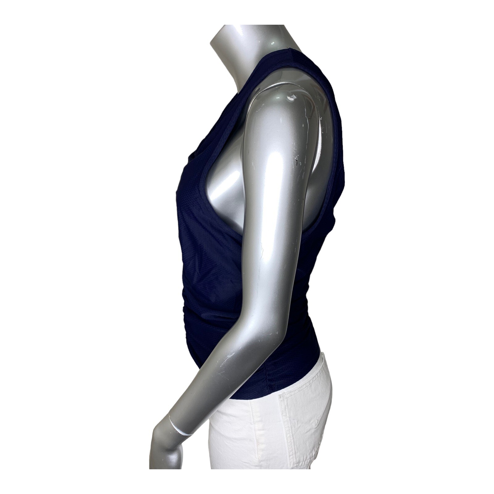 Leyden NWT L Junior Blue Ruched Tunic Sleeveless Short $59 #1588D