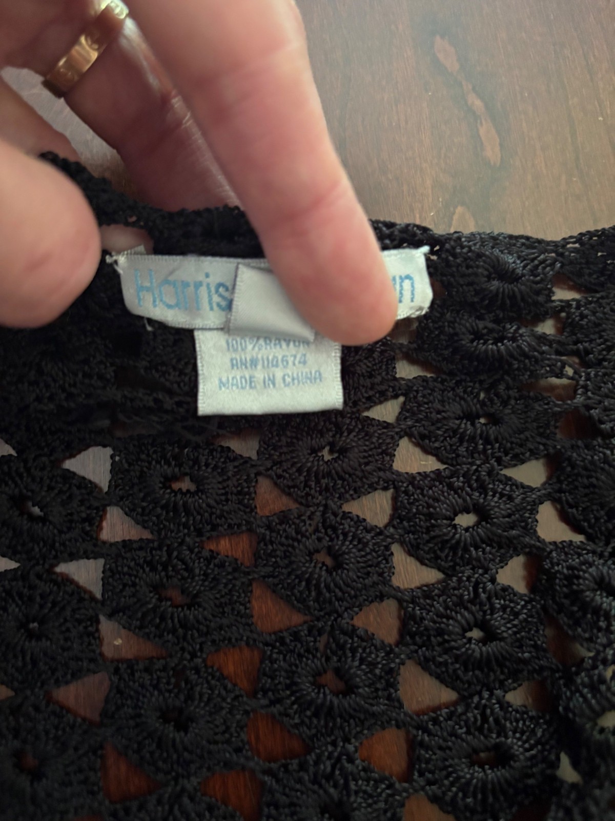 Vintage Y2K Harrison Morgan Black Boho Crochet Knit Bolero Fits Like a Medium