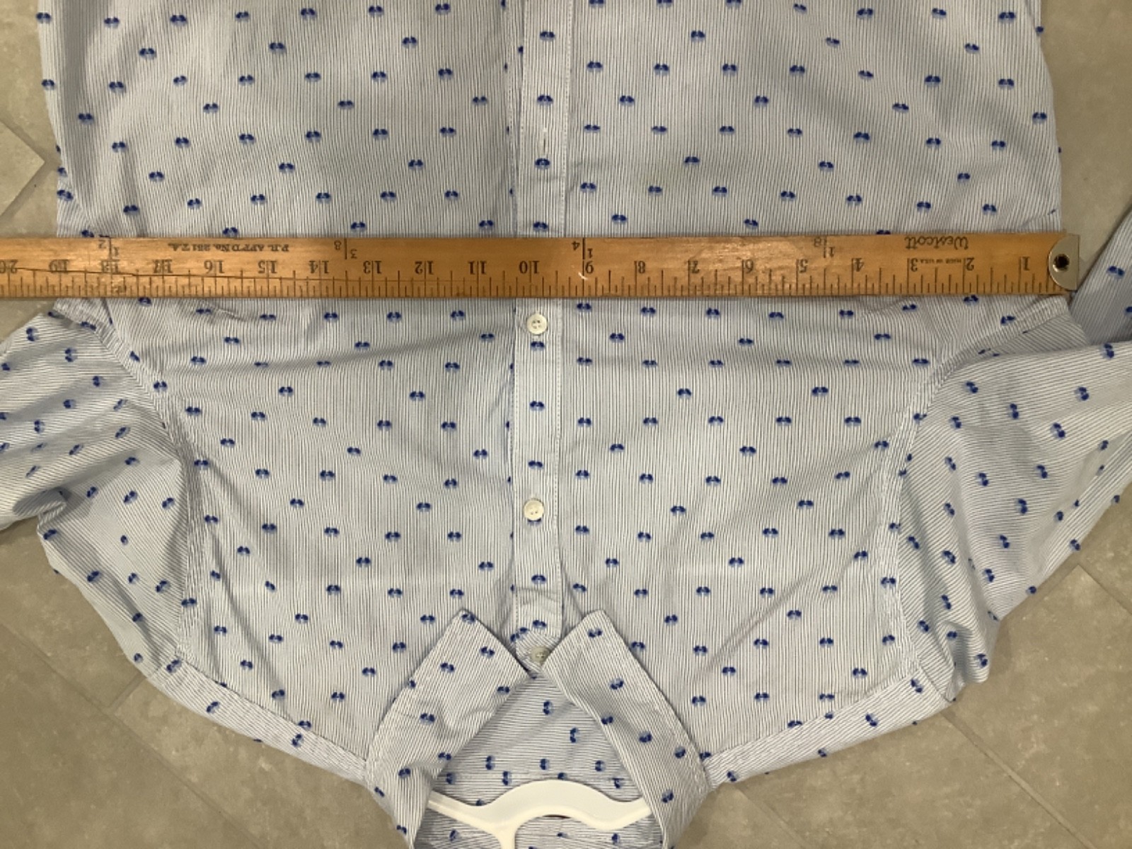 J McLaughlin women’s M cotton buttonup shirt Blue&Wht Preppy Classic long sleeve