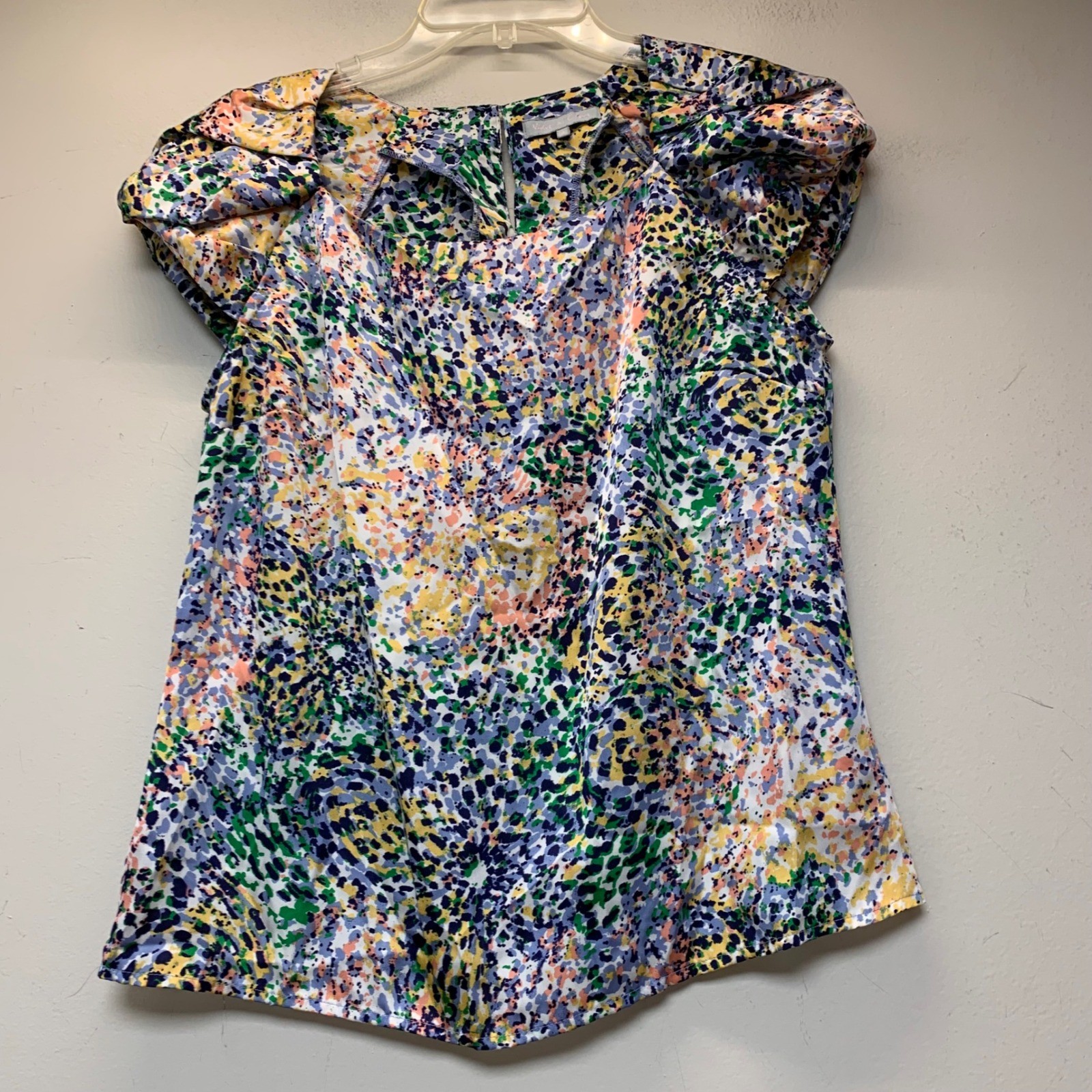 Violet & Claire Blouse Womens Small Multi Color Excellent Cap Sleeve Abstract